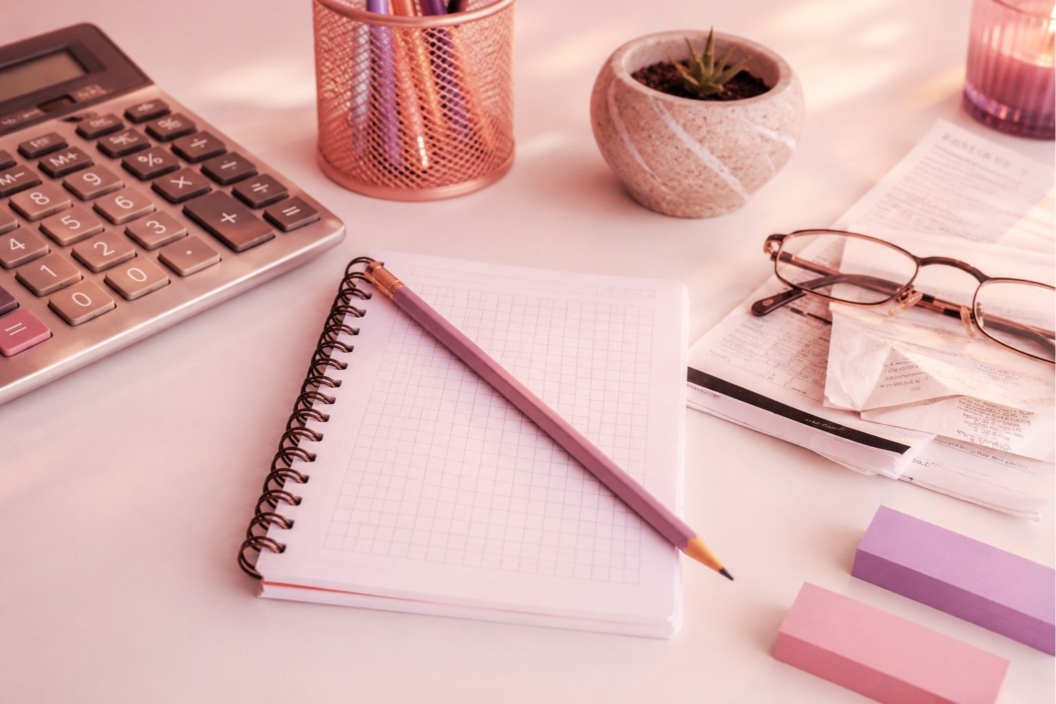 Notebook and paperwork