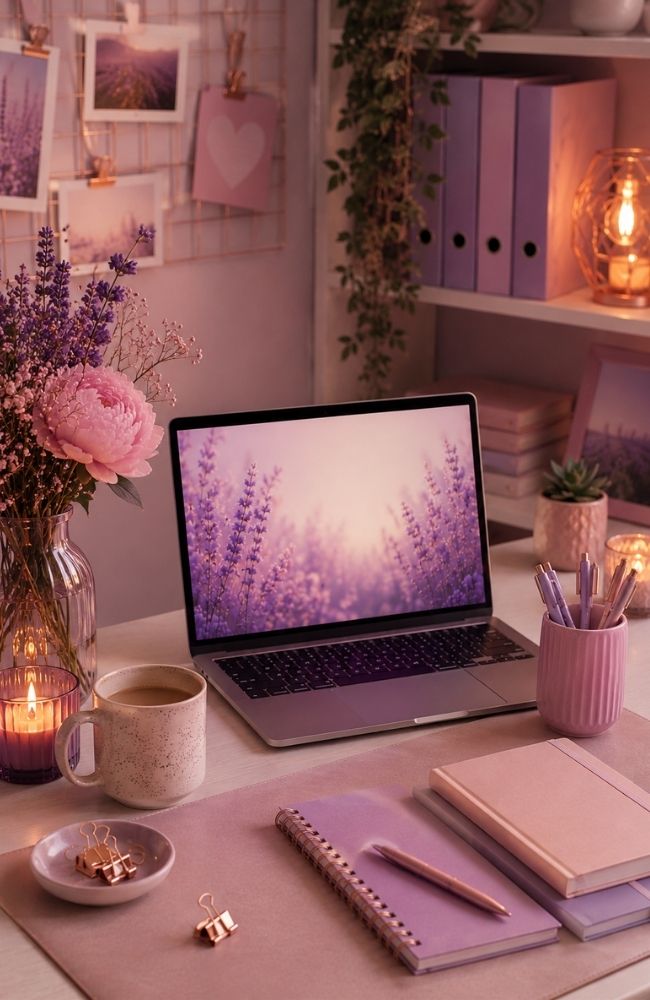 Calm laptop workspace