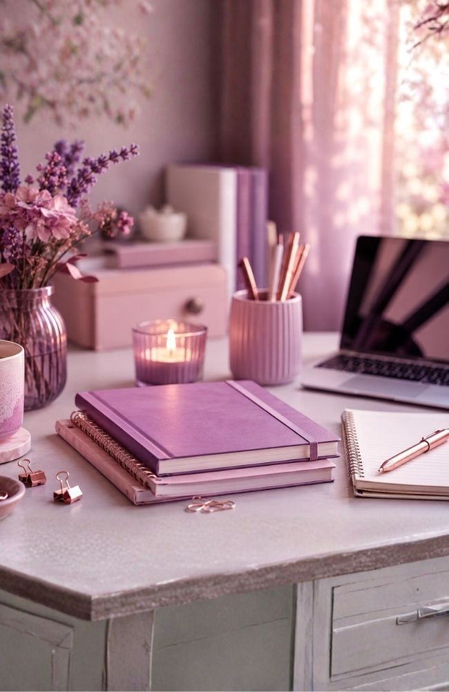 Pink office desk